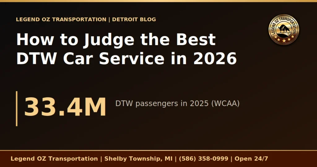 How to Judge the Best DTW Car Service in 2026 graphic from Legend OZ Transportation, Detroit