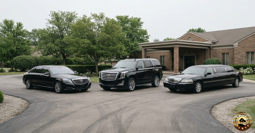 Funeral transportation family car with chauffeur in Detroit
