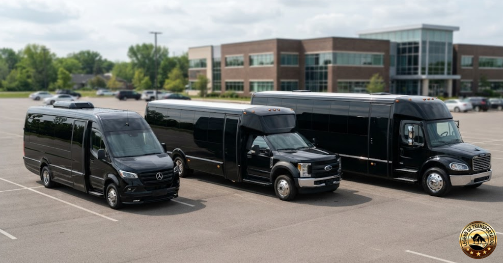Party bus rental cost in Detroit by bus size