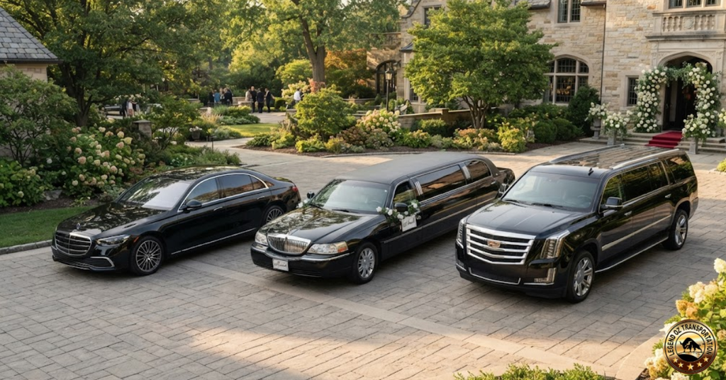 Detroit wedding limo for a bridal party